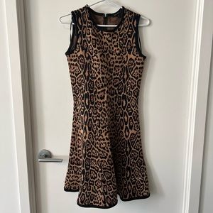 Pink Tartan Leopard Animal Print Sleeveless Dress